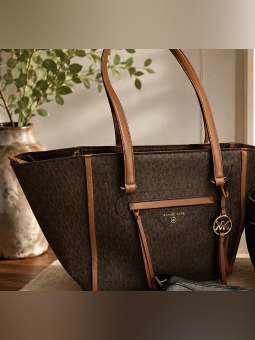 Michael Kors Brown & Tan Signature Tote - Picture 2 of 3